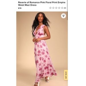 Lulu's Reverie of Romance Pink Floral Print
Empire Waist Maxi Dress